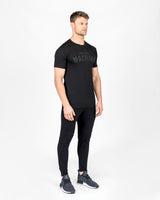 Train Like A Machine Tech T-Shirt (Black/Black)