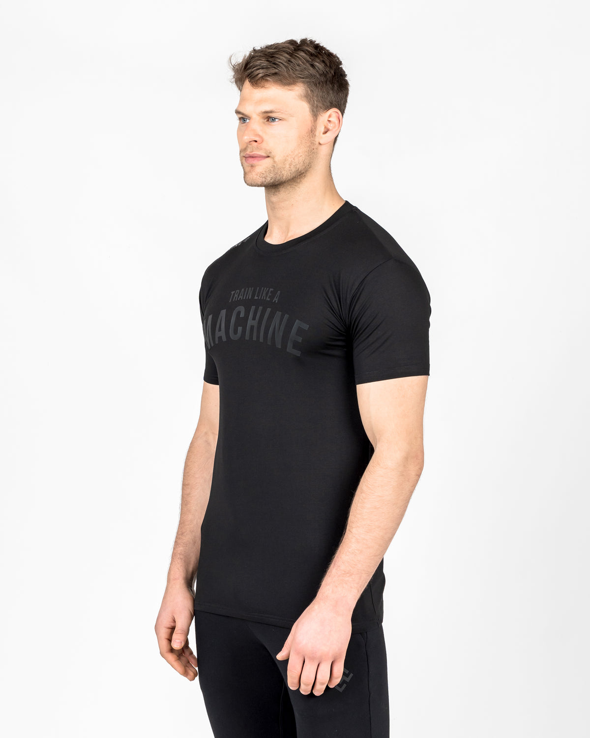 Train Like A Machine Tech T-Shirt (Black/Black)