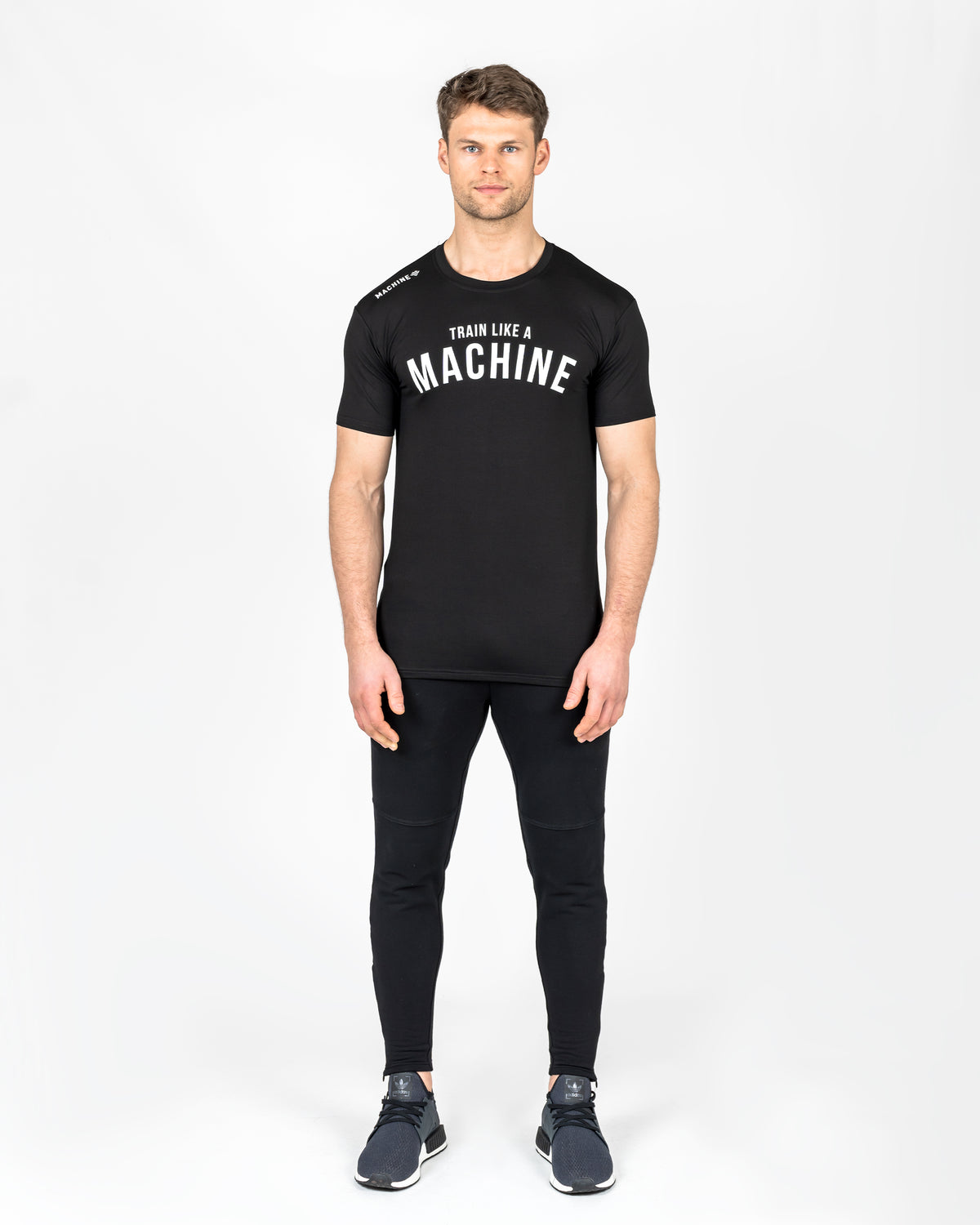 Train Like A Machine Tech T-Shirt (Black/White)