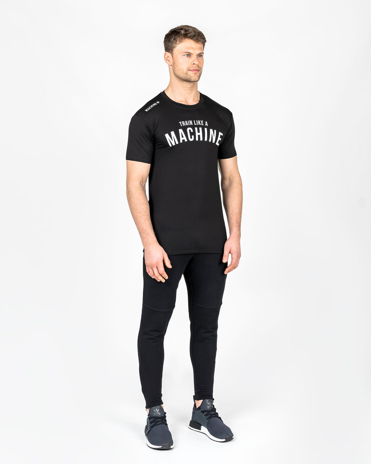 Train Like A Machine Tech T-Shirt (Black/White)