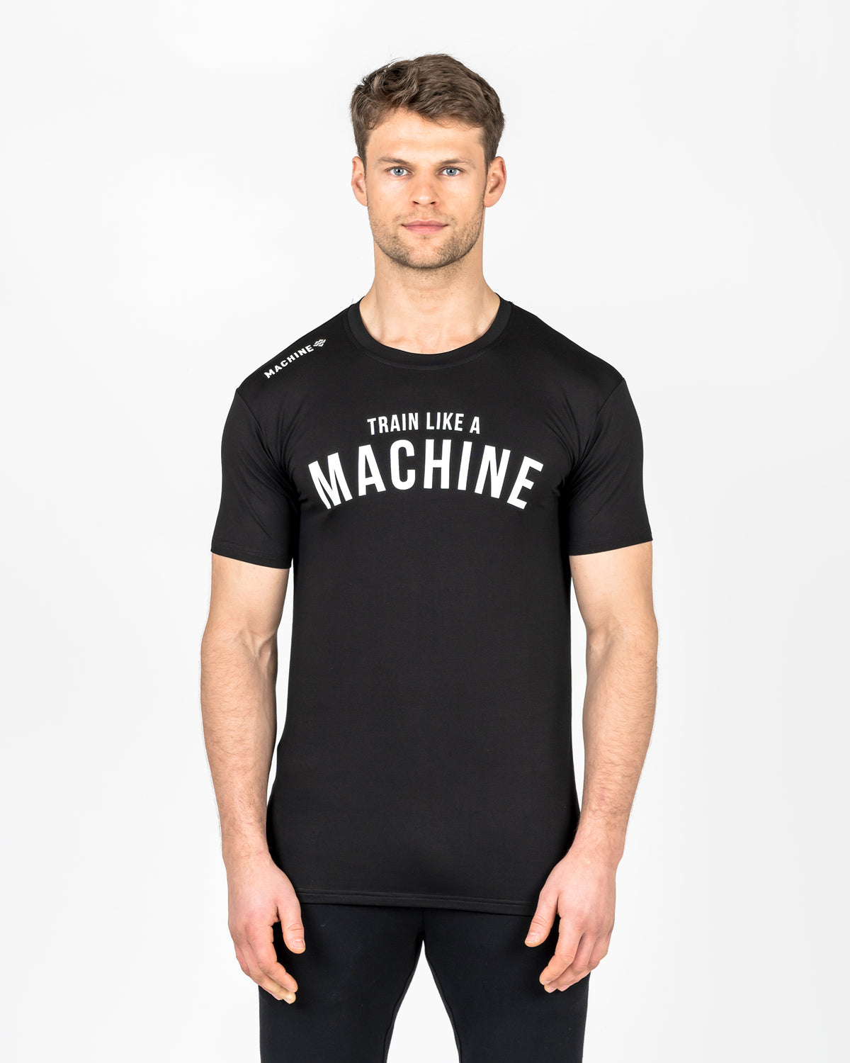 Train Like A Machine Tech T-Shirt (Black/White)