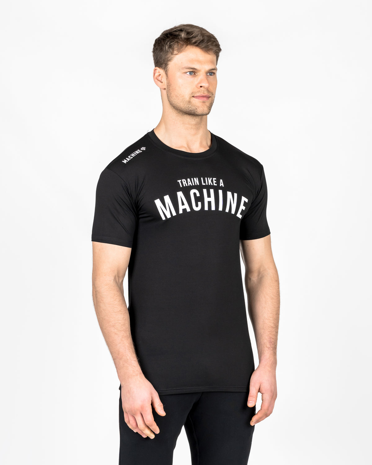 Train Like A Machine Tech T-Shirt (Black/White)
