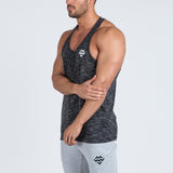 V2 Futura Small Logo Branded Stringer Vest (Black/White Slub) - Machine Fitness